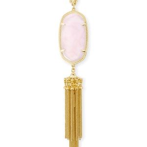 Kendra Scott Rayne Necklace In Rose Quartz